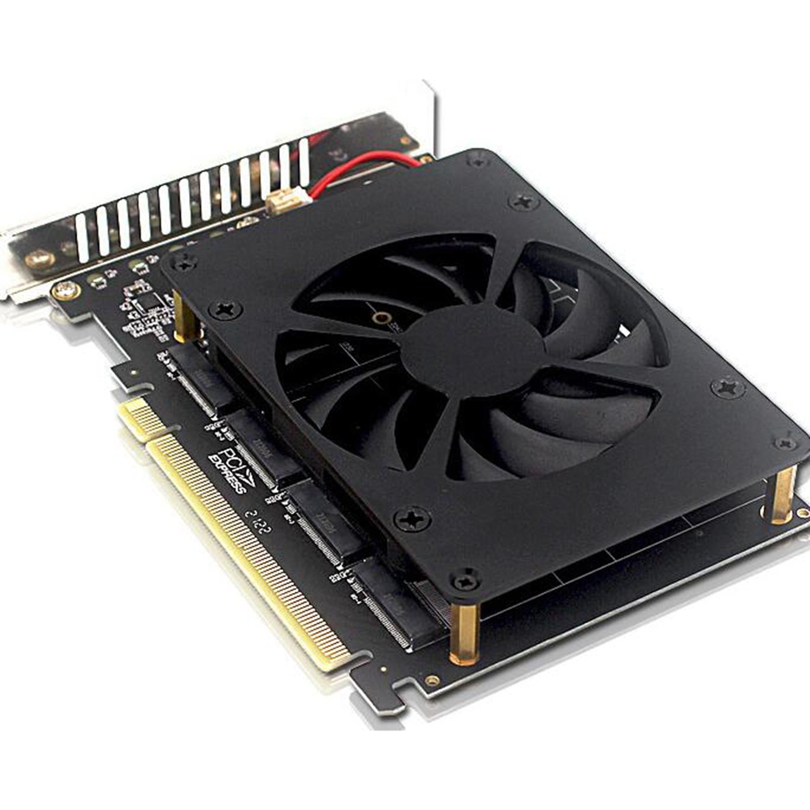 SSD RAID Array Expansion PCI-E Split 4-Disk NVMe PCI-EX16 M.2 Mkey for Btc
