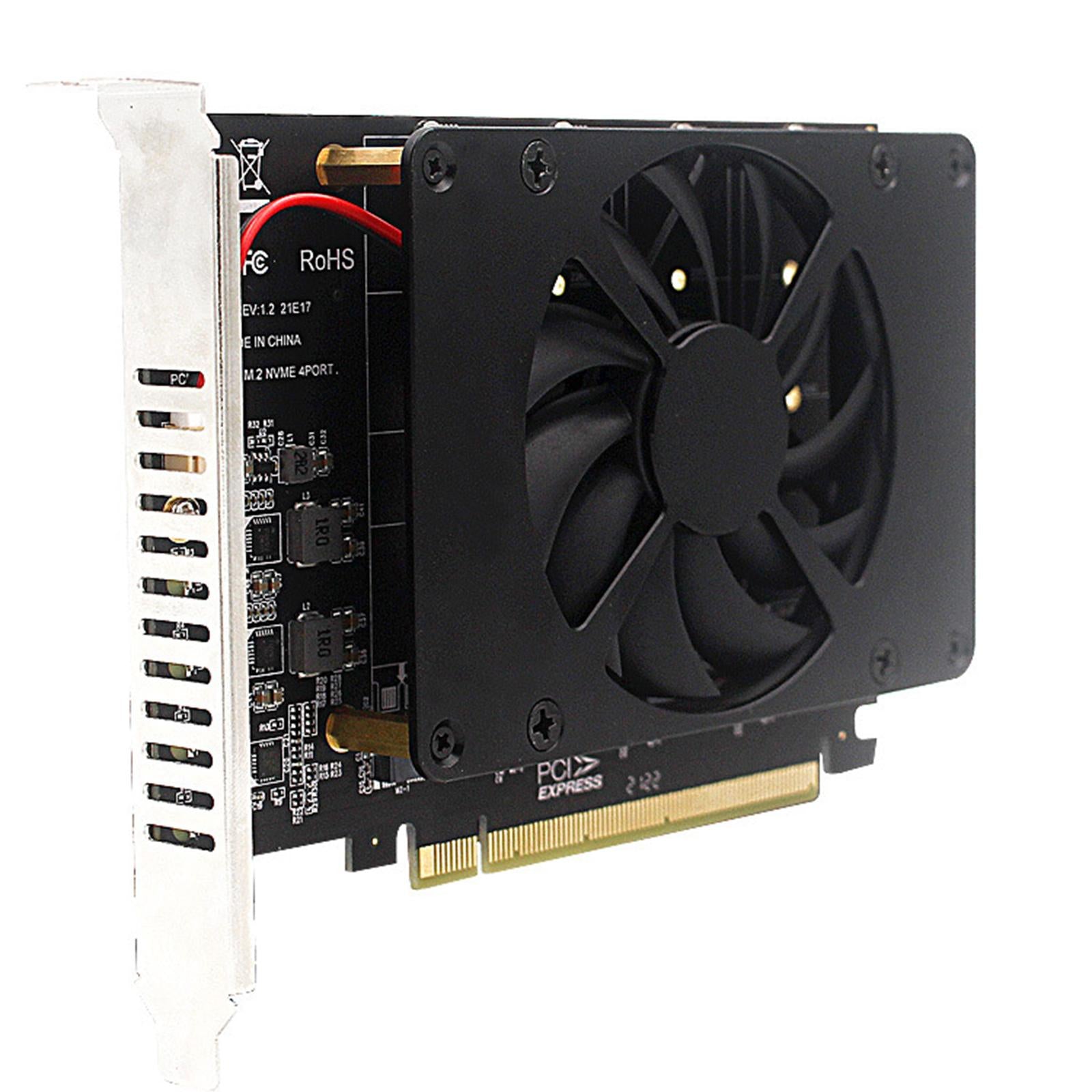 SSD RAID Array Expansion PCI-E Split 4-Disk NVMe PCI-EX16 M.2 Mkey for Btc