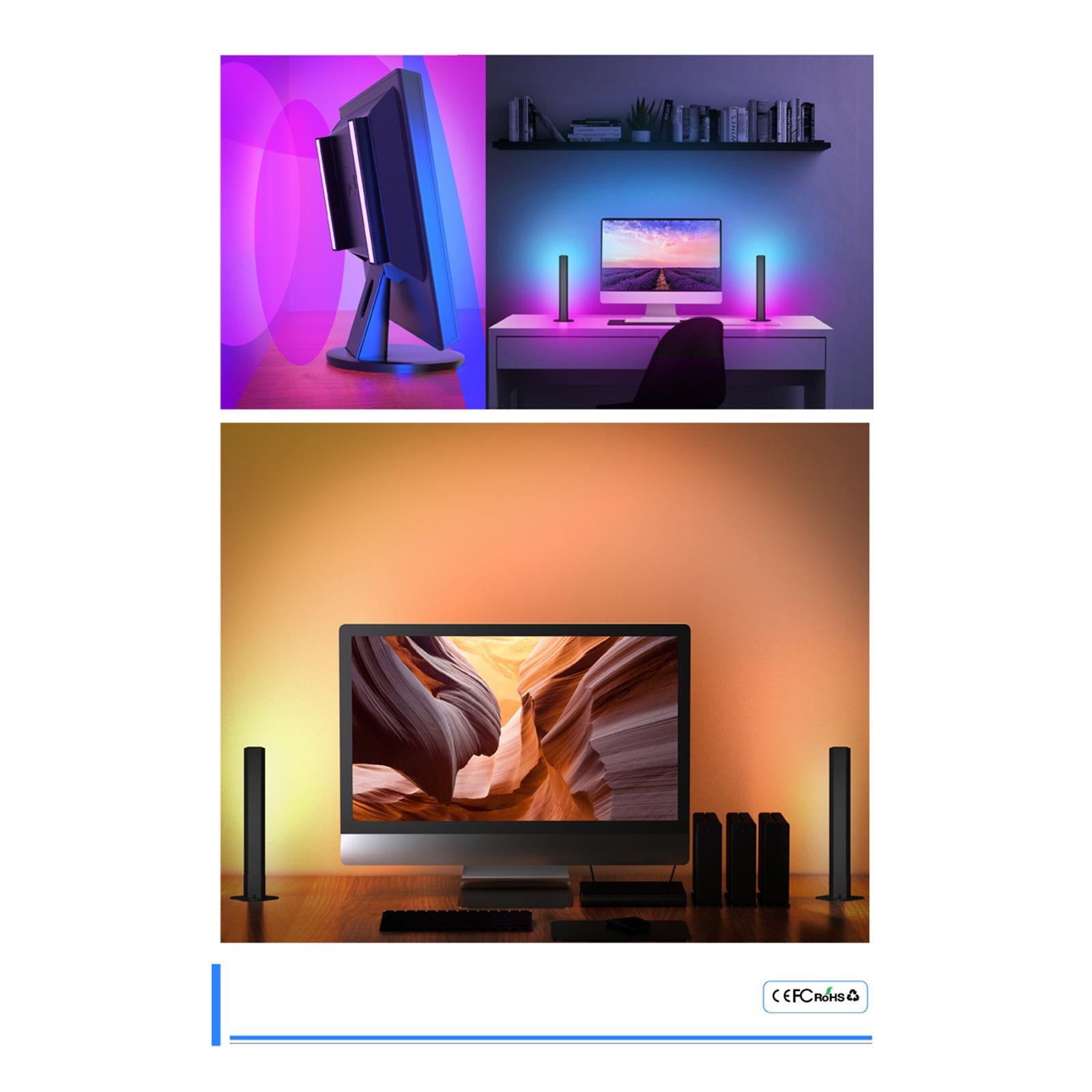Sound Control LED Light Bars RGB Decoration for Car Room TV Bluetooth APP