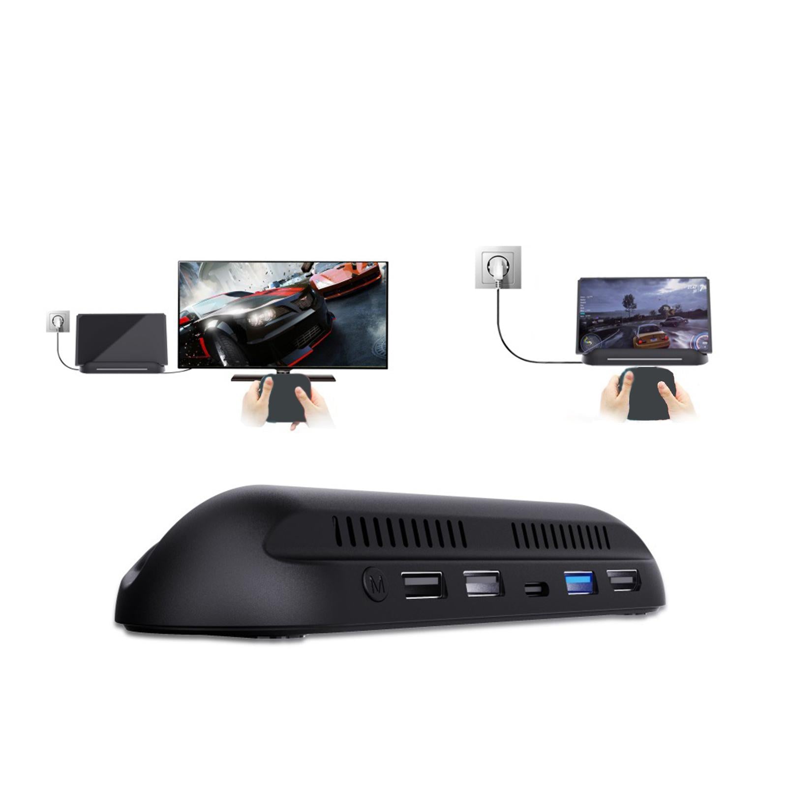 Portable Dock Station USB 3.0 2.0 Replacement for Nintendo Switch Host black