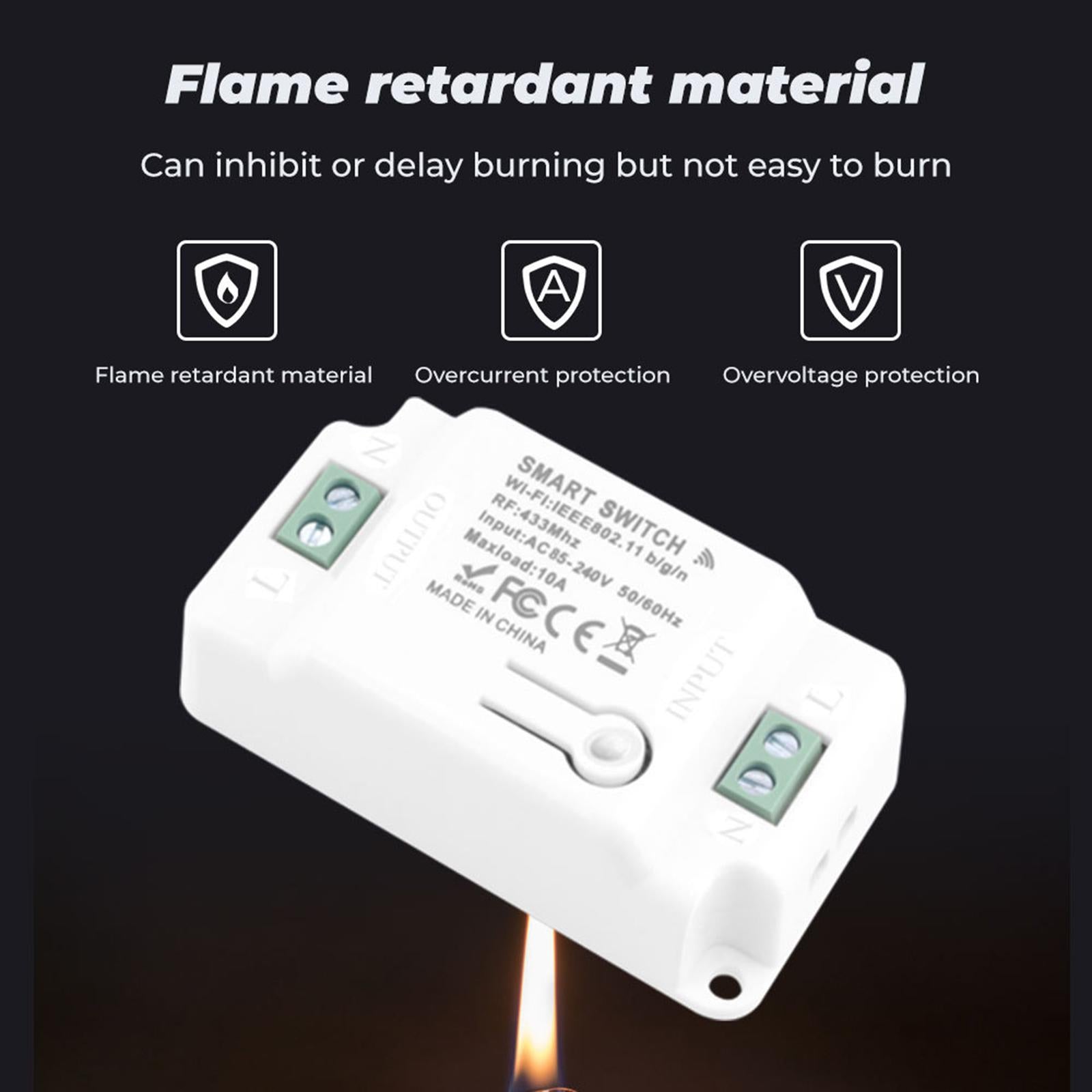433MHz Wireless Touch Switch 4 Modes Scratch-Resistant for Home Wall Porch 1 Switch Point 1 Controller Black