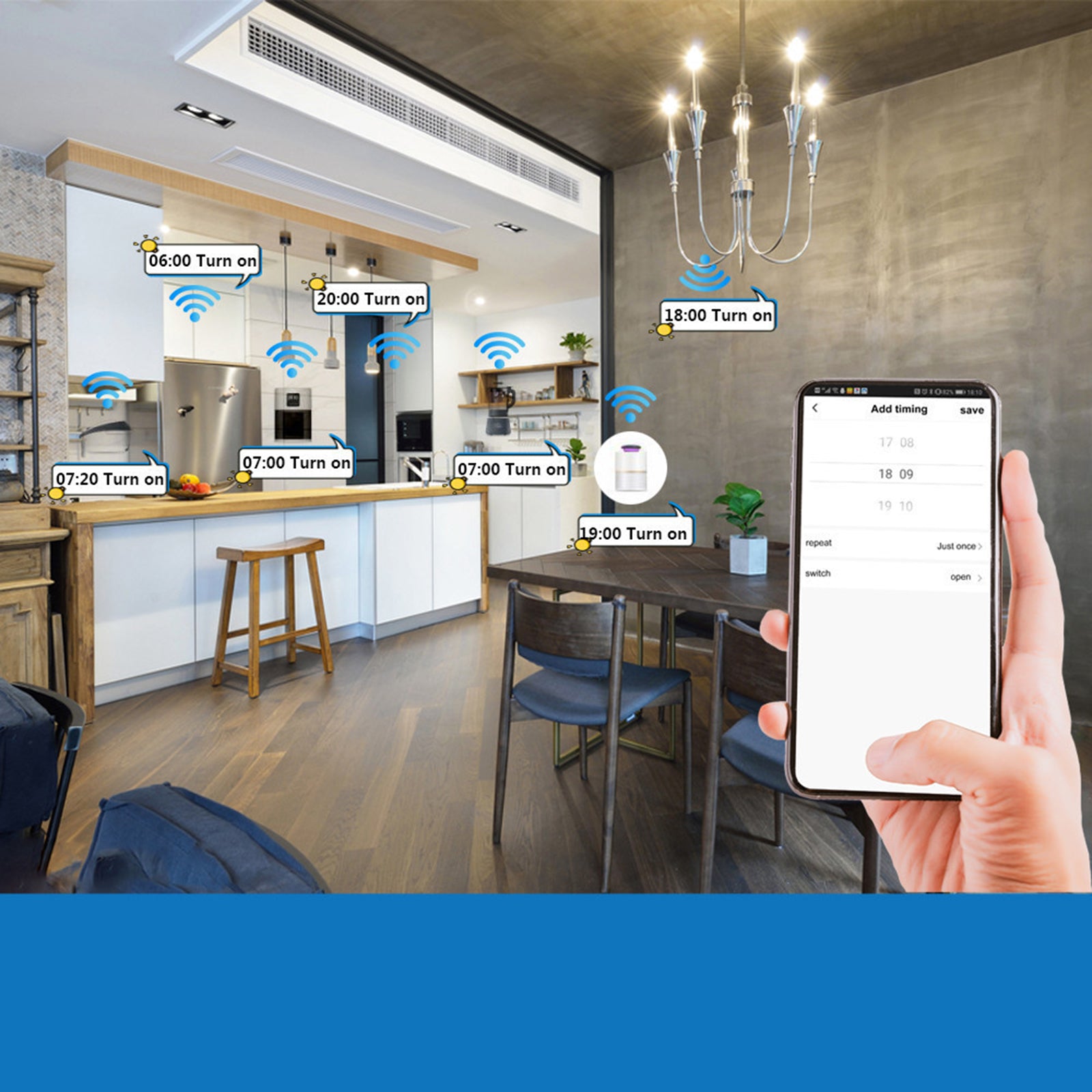 433MHz Wireless Touch Switch 4 Modes Scratch-Resistant for Home Wall Porch 3 Switch Points 3 Controllers White