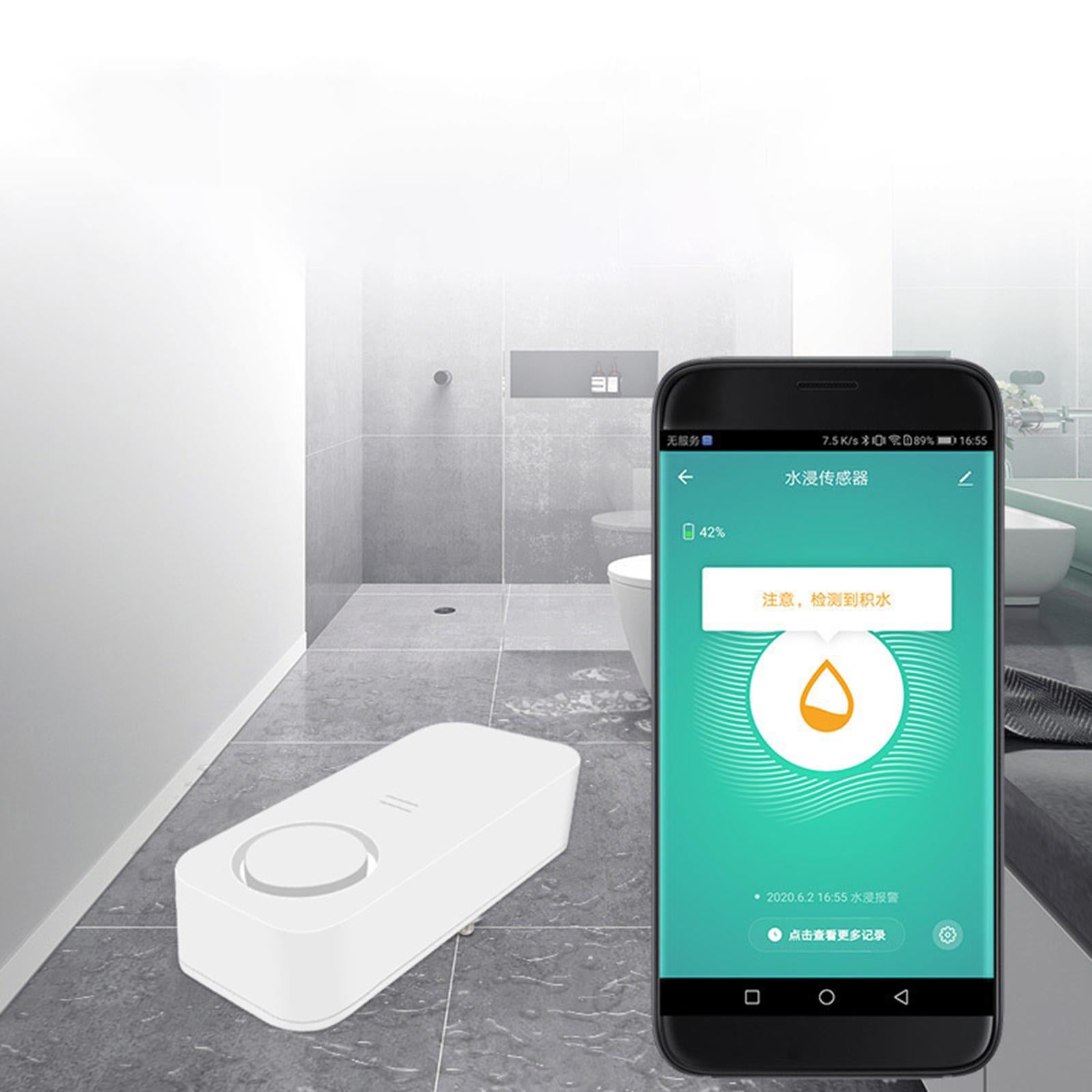 WiFi Water Leak Detector for Tuya App Alert Smart Drip for Kitchen Basement