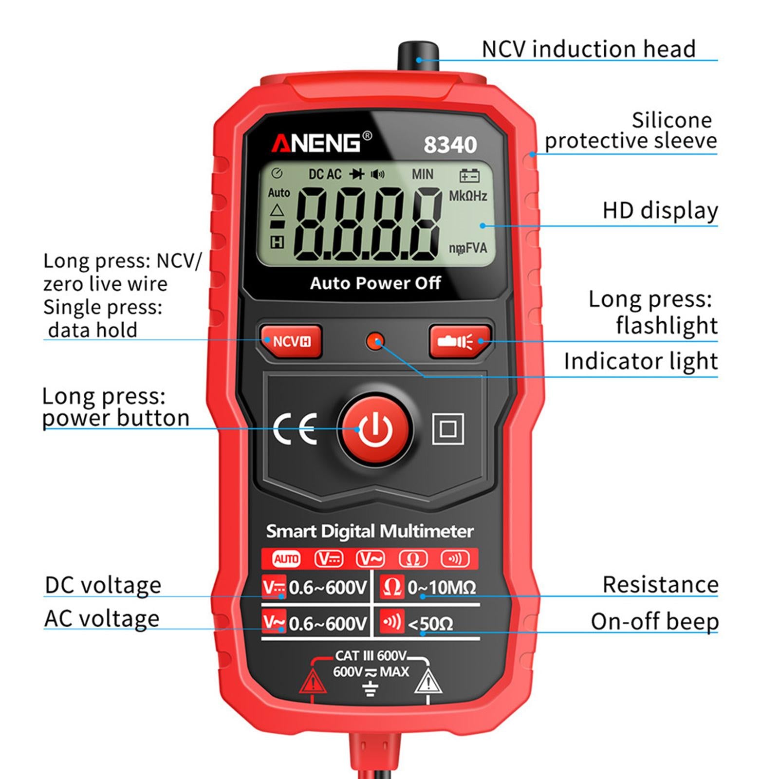 Digital Multimeter Intelligent Multimeter Voltmeter for Circuit Repair Home