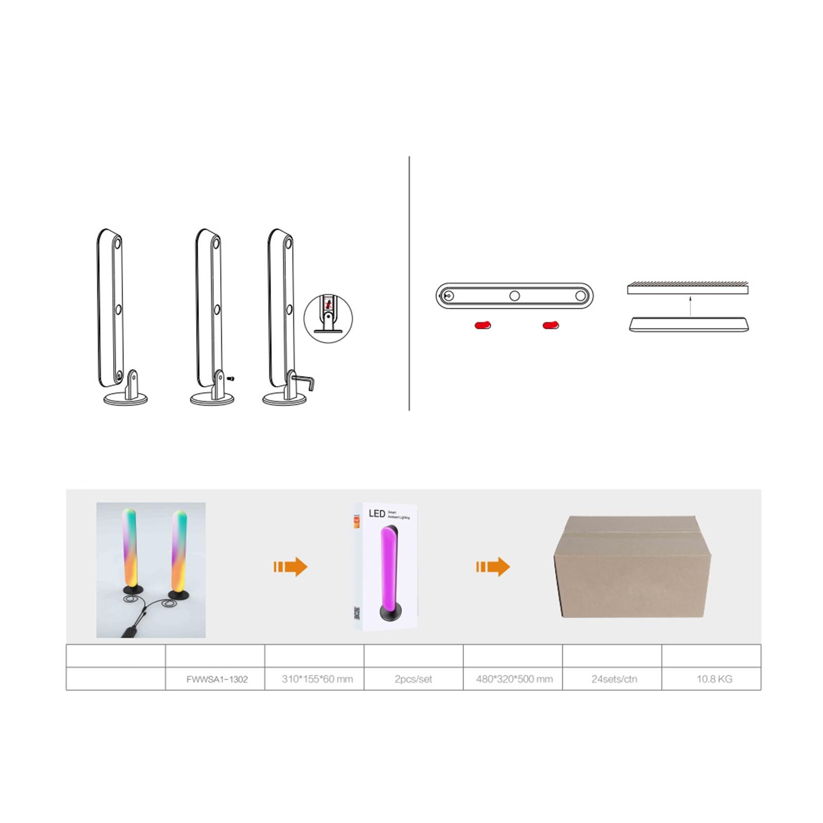 WiFi LED Ambient Light RGB Multi-Mode Flow for TV Gaming Sync with Music