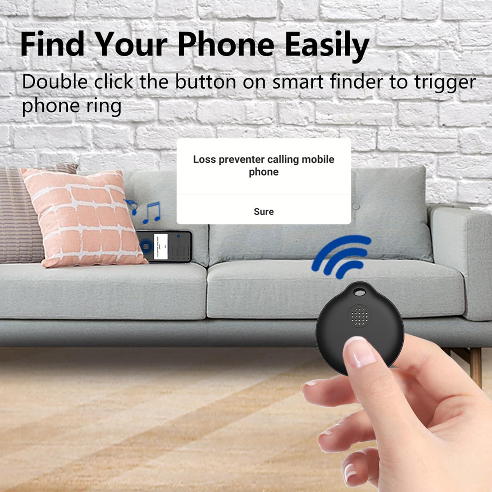 Bluetooth Tracker Anti-Lost Alarm Round Mini for Keys Wallets Luggages Kid Blue