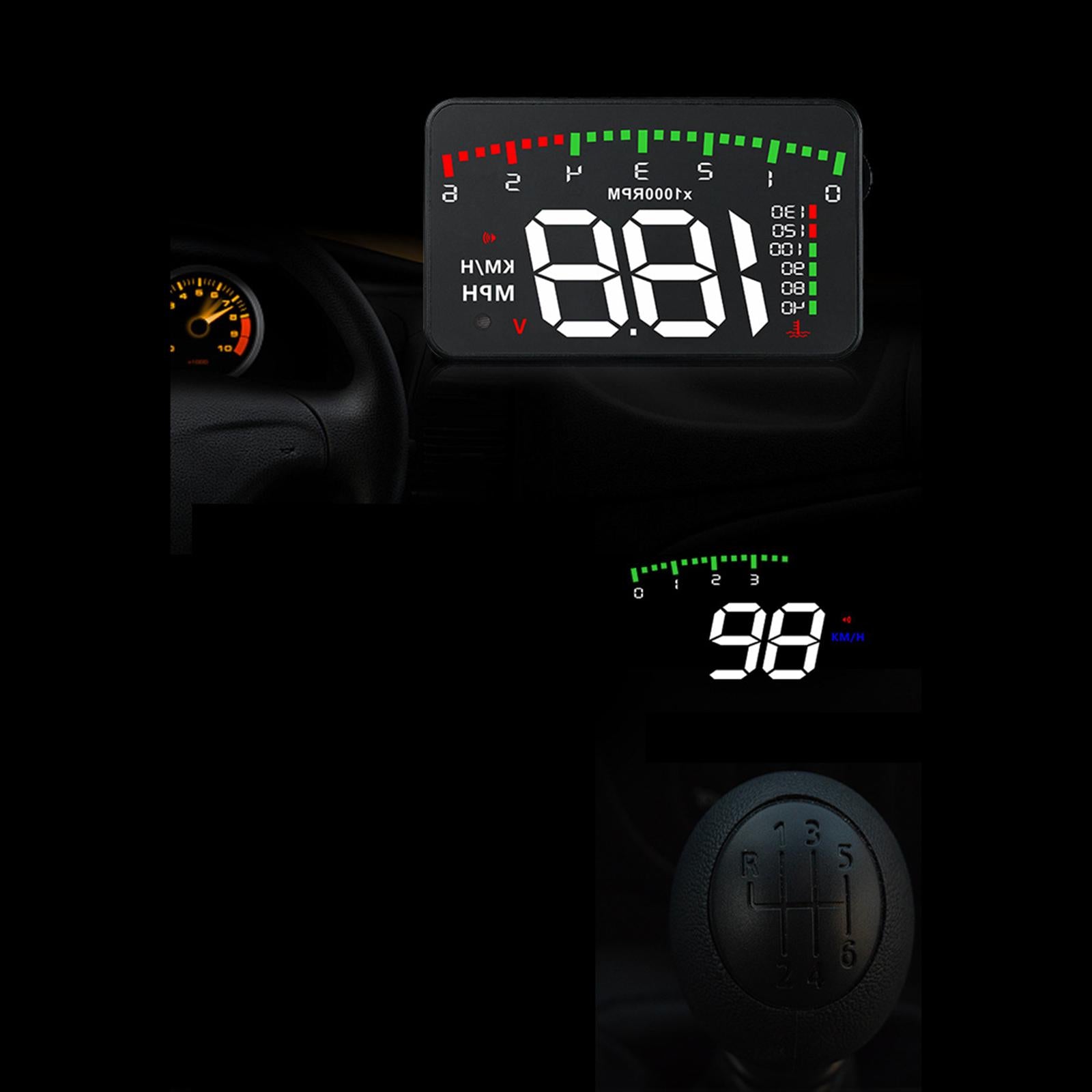 3.5inch HUD Head up Projector Display A900 OBD2 Digital Speedometers Display