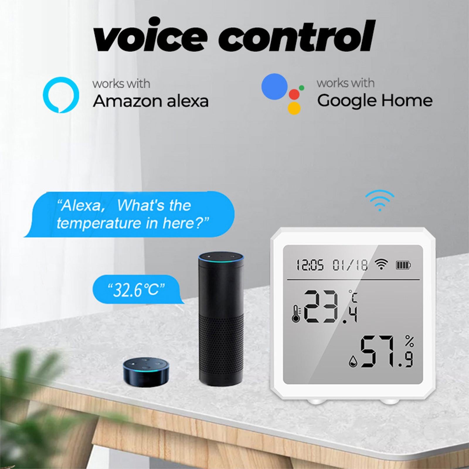 WiFi Temp and Humidity Meter Temperature Monitor for Tuya Home Office White
