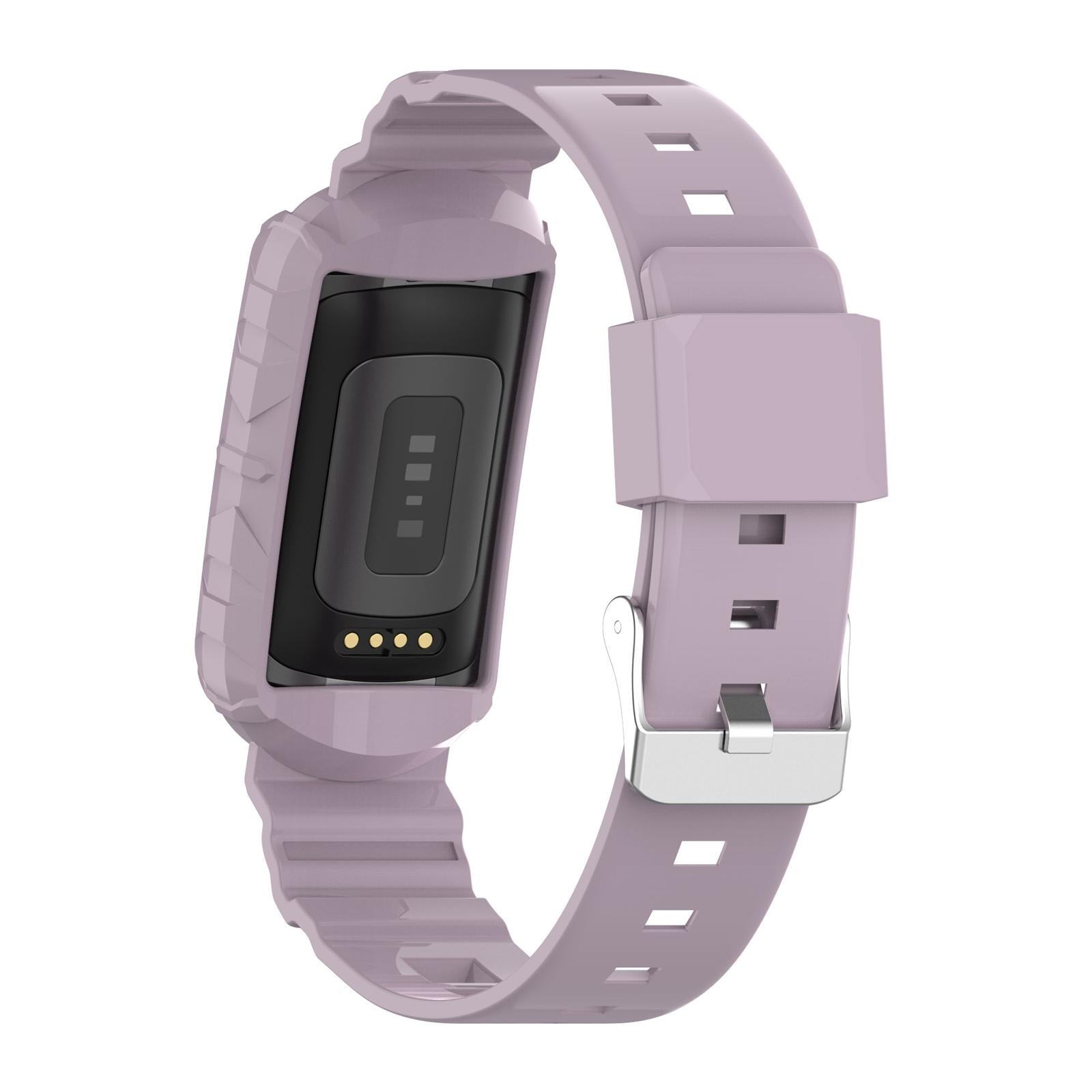 Silicone Wristband Comfortable for Charge5/4/4SE/3/3SE Smartwatches Purple