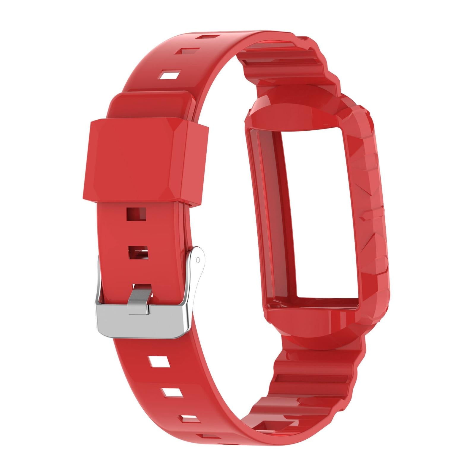 Silicone Wristband Comfortable for Charge5/4/4SE/3/3SE Smartwatches Red
