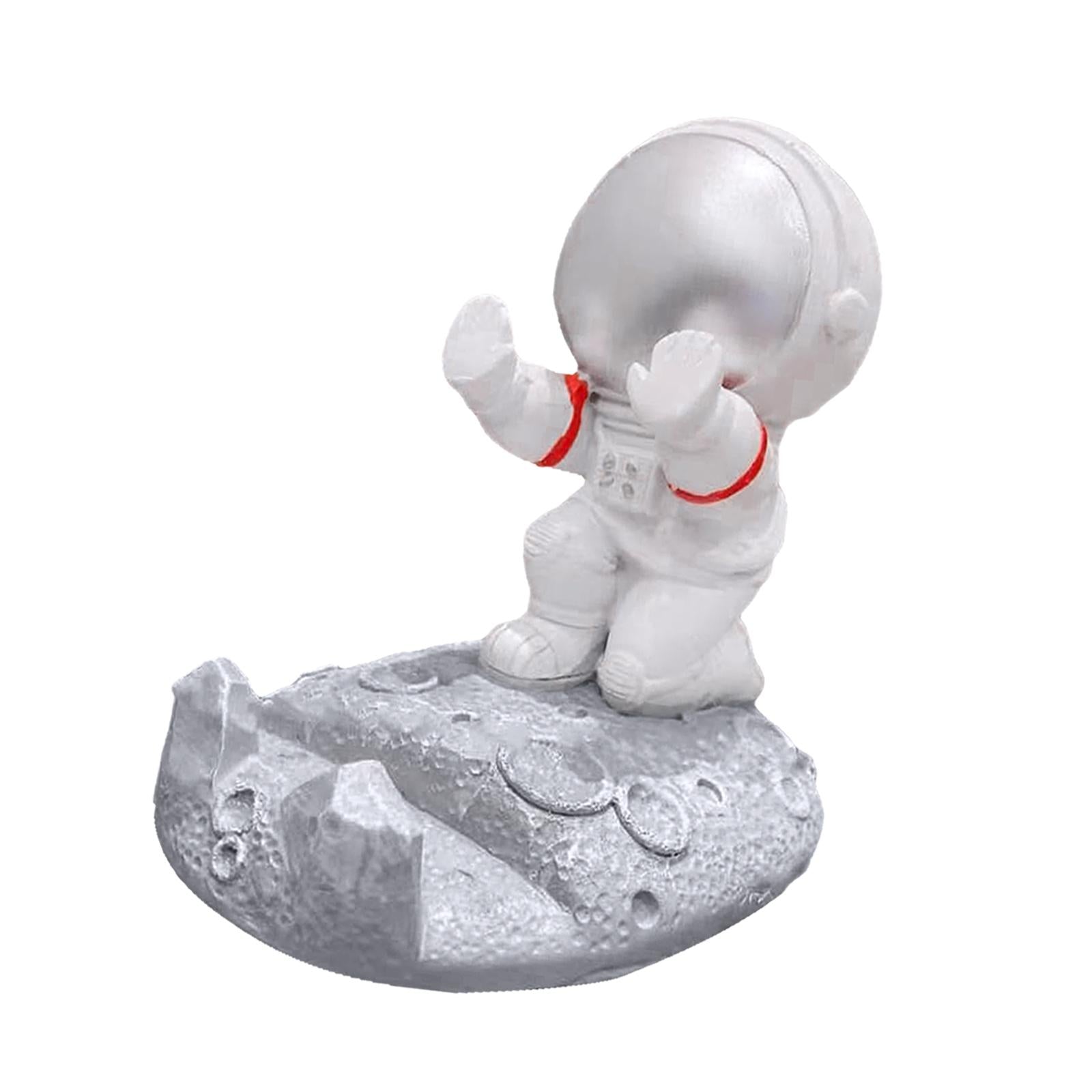 Universal Mobile Phone Holder Smartphone Resin Statue Decoration silver