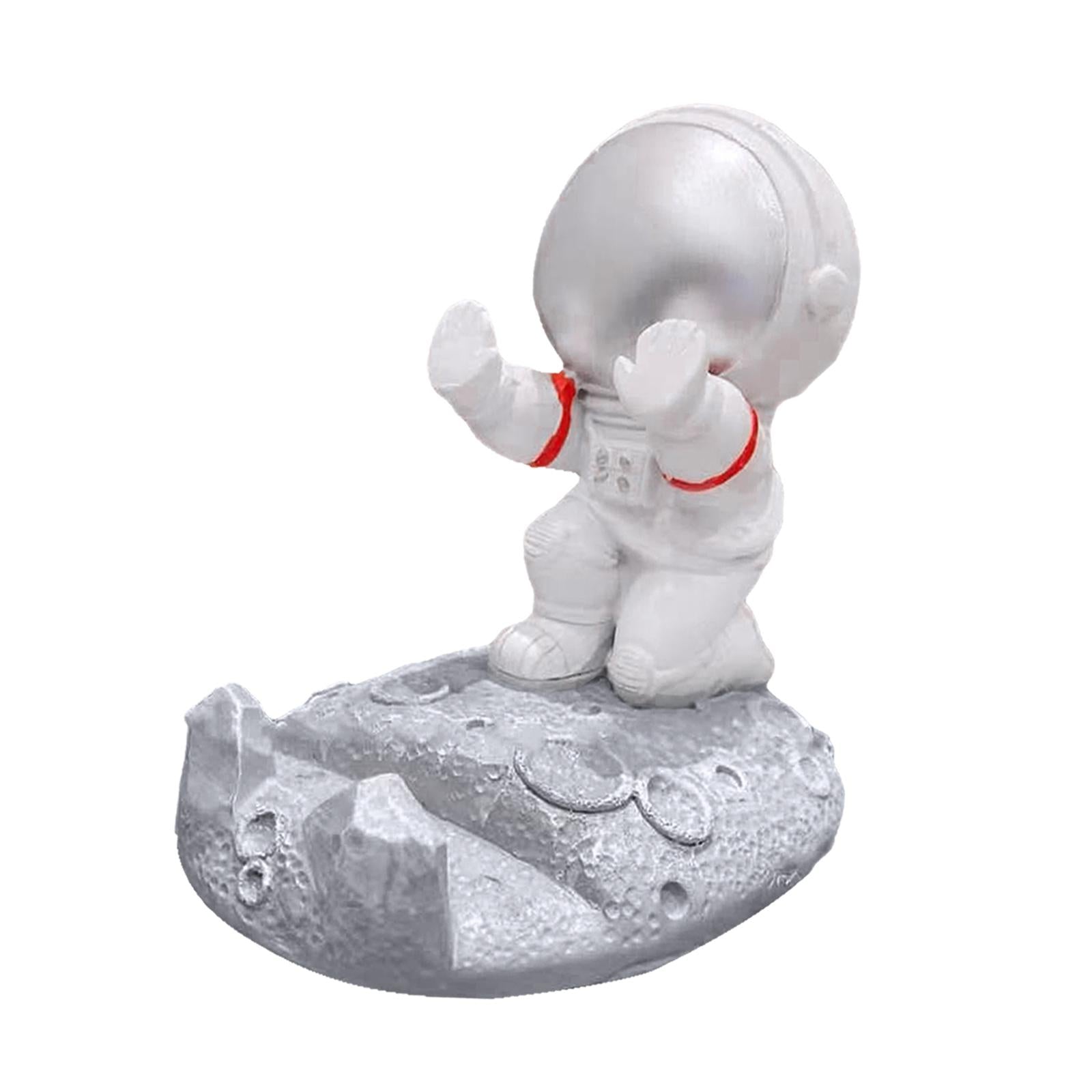 Universal Mobile Phone Holder Smartphone Resin Statue Decoration silver