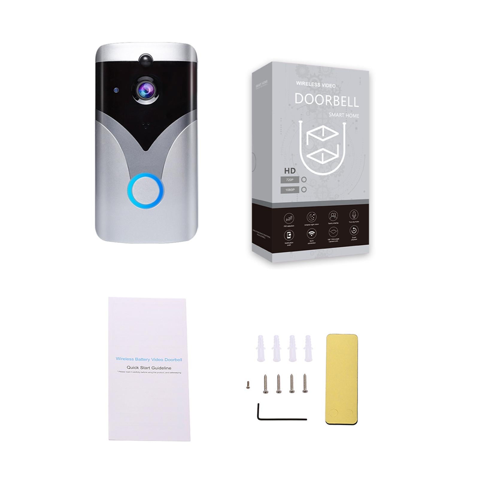 Smart Wireless Video Doorbell multifunction WiFi Anti Theft for home gray