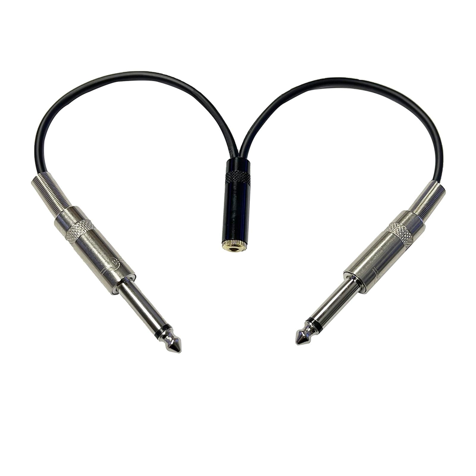 20cm 3.5mm 1/8 Female to 2 x 6.35mm 1/4" Male Cable for Phones Amplifiers"