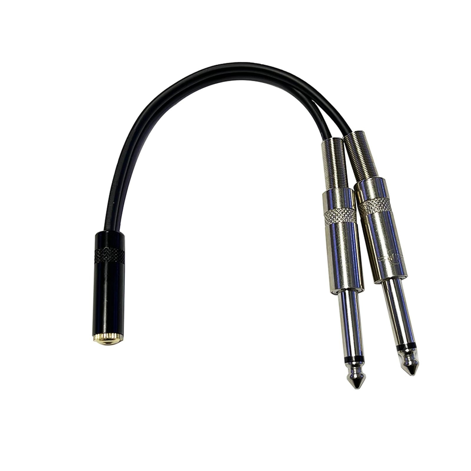 20cm 3.5mm 1/8 Female to 2 x 6.35mm 1/4" Male Cable for Phones Amplifiers"