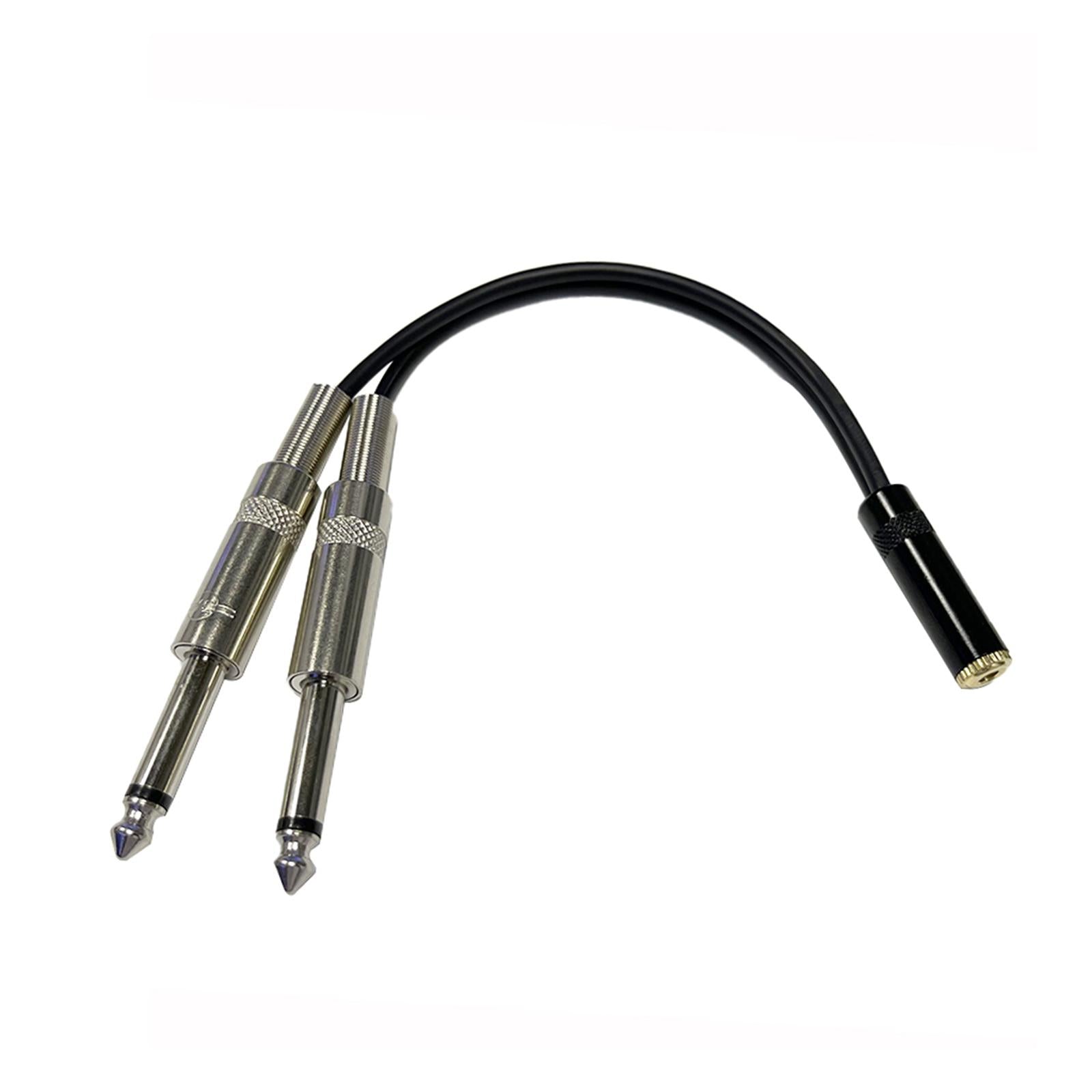 20cm 3.5mm 1/8 Female to 2 x 6.35mm 1/4" Male Cable for Phones Amplifiers"