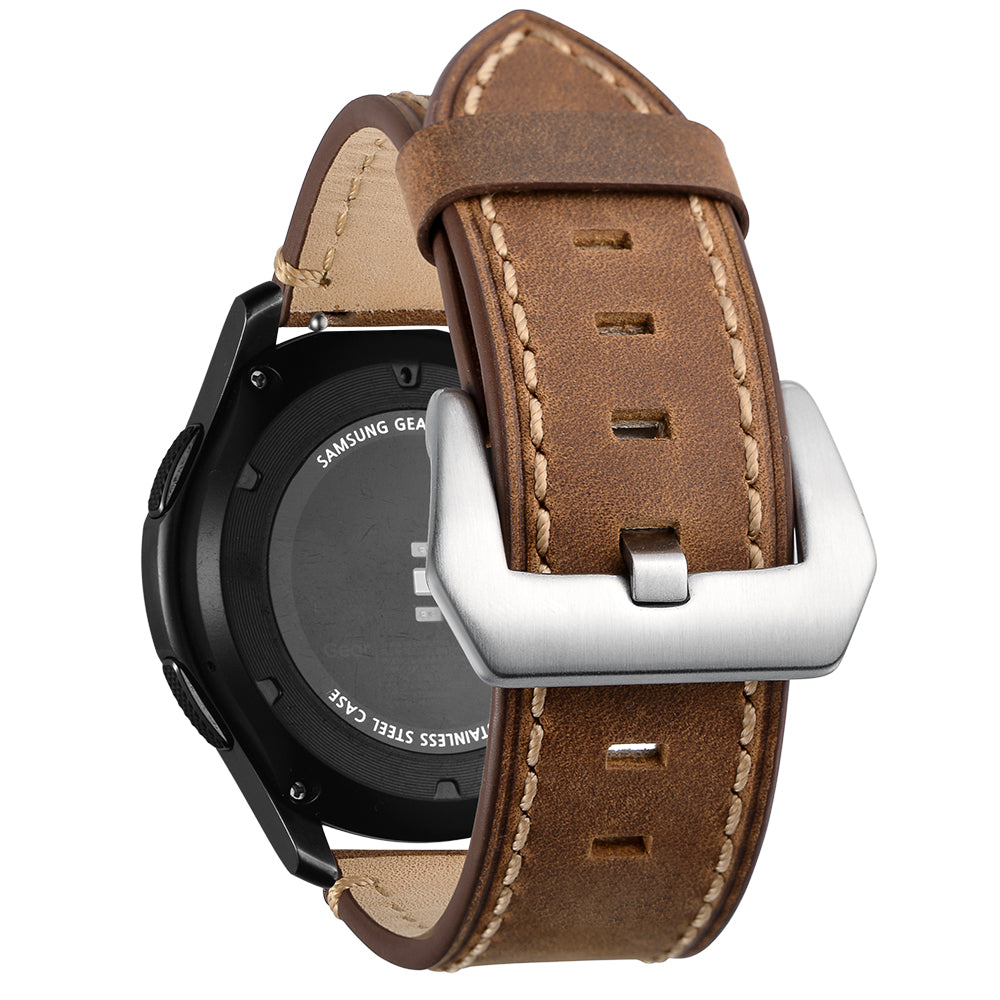 22mm Genuine Leather Watch Strap for Samsung Gear S3 Classic / S3 Frontier - Brown