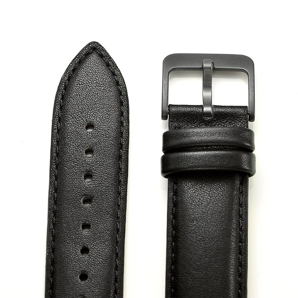 20mm Premium Genuine Leather Smart Watch Strap Replacement for Huawei Watch 2 - Black