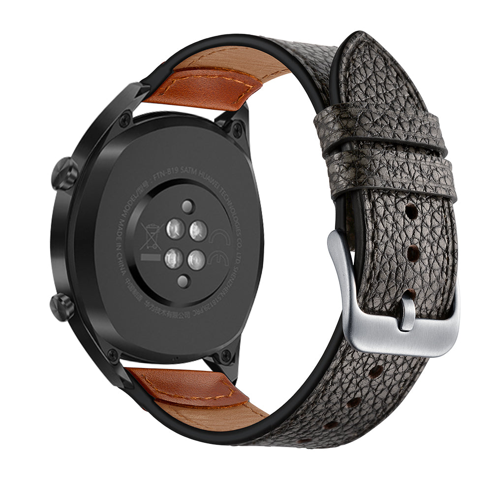 22mm Genuine Leather Stone Texture Watch Strap Replacement for Huawei Watch GT1 / 2 / Watch Magic