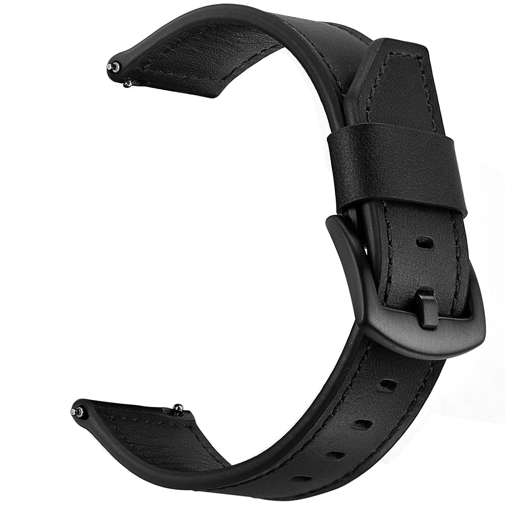 22mm Quality Genuine Leather Watch Strap Replacement for Huawei Watch GT / Watch 2 / Watch Magic - Black