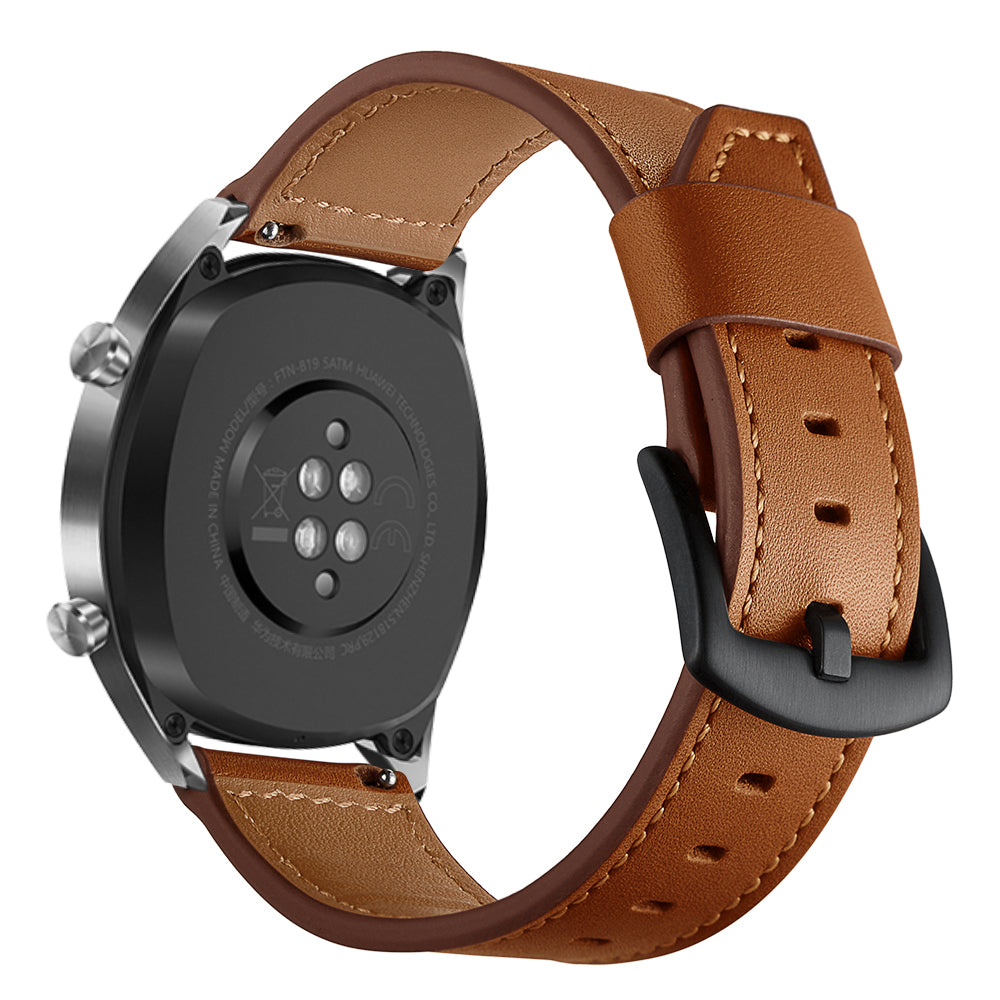 22mm Quality Genuine Leather Watch Strap Replacement for Huawei Watch GT / Watch 2 / Watch Magic - Brown