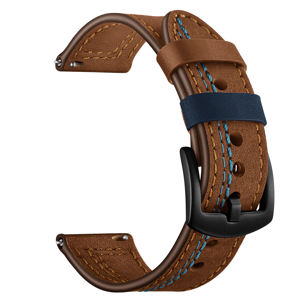 22mm Genuine Leather Coated Smart Watch Replacement Strap for Huami Watch Moto 360 / Samsung Gear S3 Frontier / S3 Classic - Brown