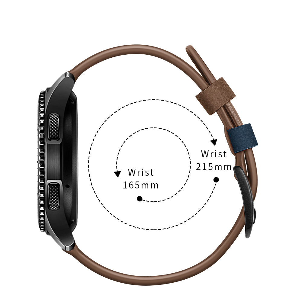 22mm Genuine Leather Coated Smart Watch Replacement Strap for Huami Watch Moto 360 / Samsung Gear S3 Frontier / S3 Classic - Brown