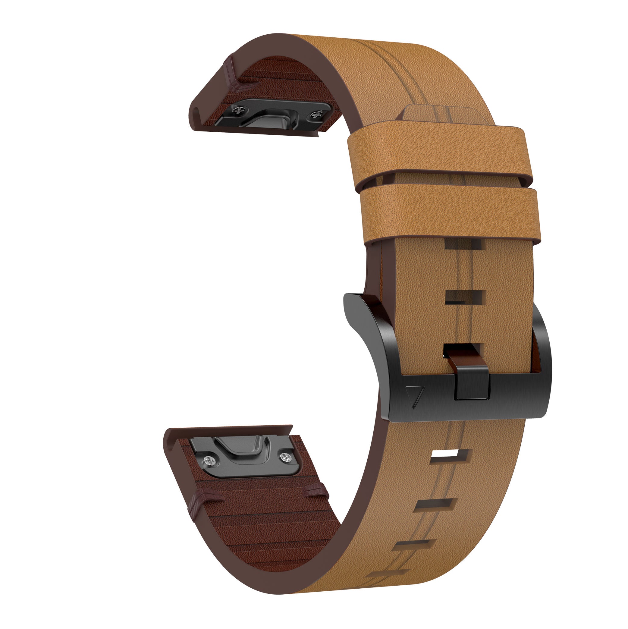 Genuine Leather Smart Watch Replacement Band for Garmin Fenix 6X - Brown