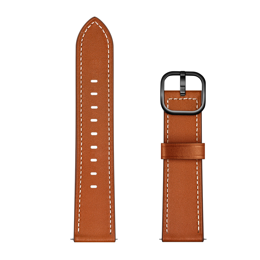 22mm Cowhide Leather Watch Band (DS Style) for Huami Amazfit 1/2S - Brown