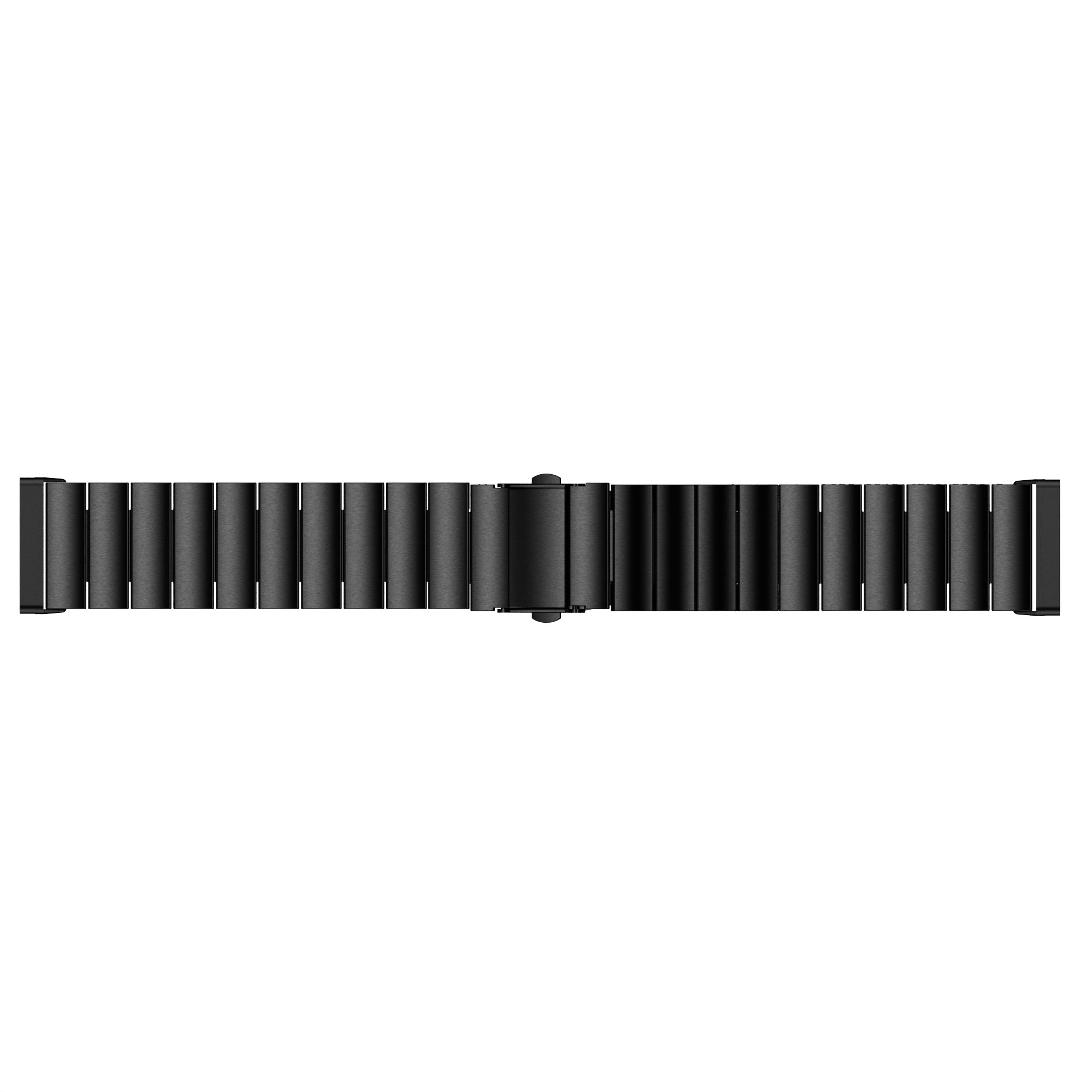 Single Row Stainless Steel Smart Watch Band Replacement for Fitbit Versa 3 - Black