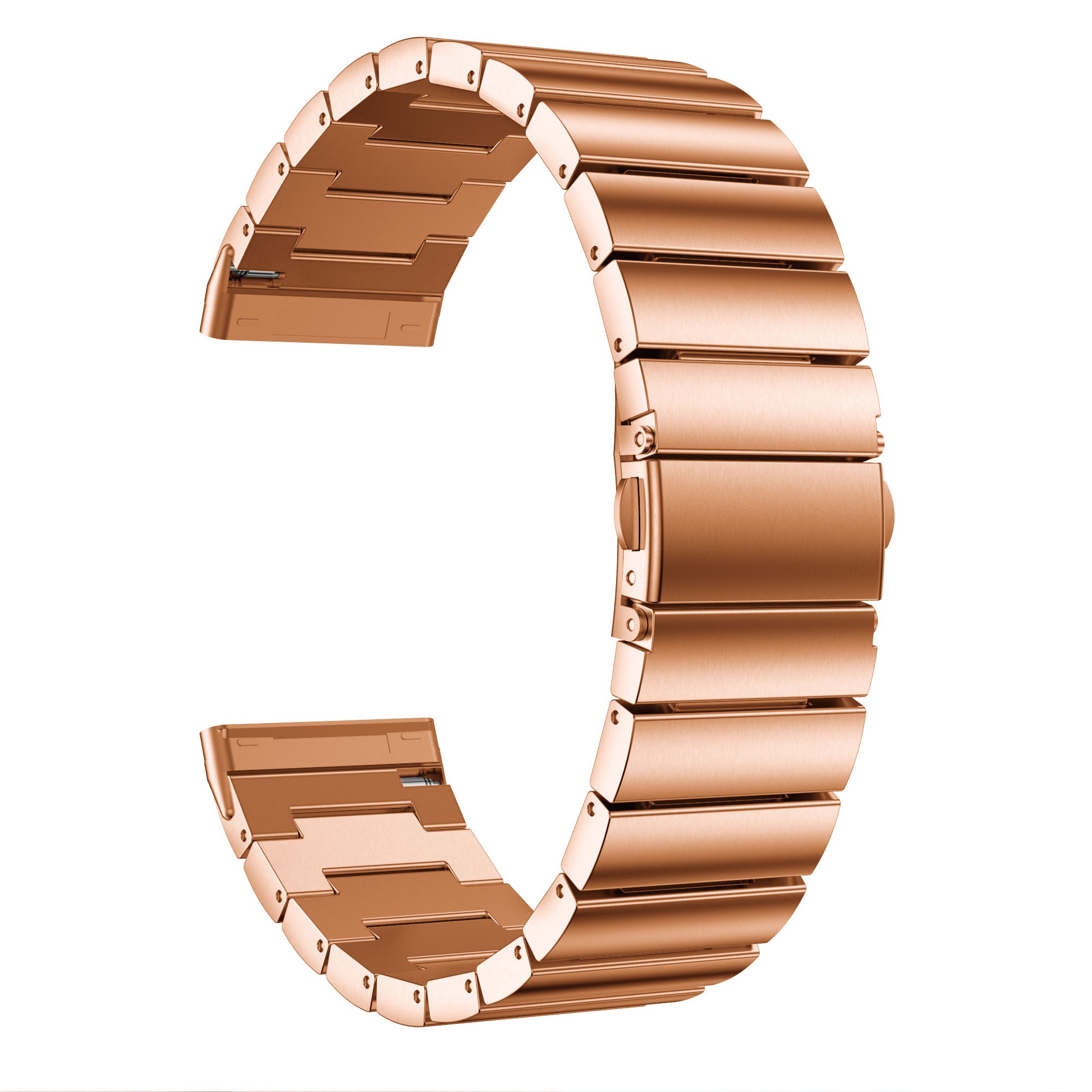 Single Row Stainless Steel Smart Watch Band Replacement for Fitbit Versa 3 - Rose Gold