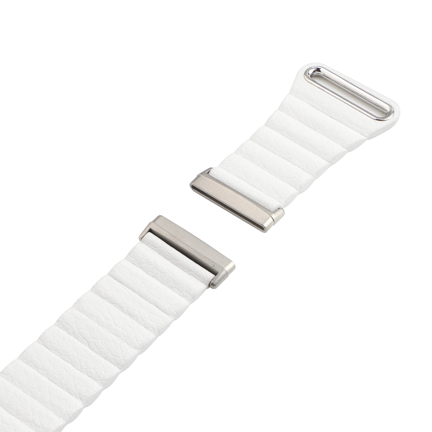 Genuine Leather Watchband Replacement 22mm for Fitbit Versa 3 - White