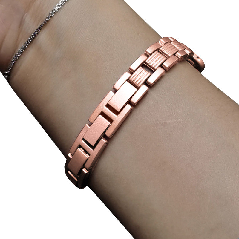 XINCUCO Stainless Steel Chrysanthemum Shaped Rhinestone Decor Watch Strap Replacement for Apple Watch Series 7 / 8 41mm / SE / SE(2022) / Series 6 / 5 / 4 40mm / Series3 / 2 / 1 38mm - Rose Gold - UNIQBUY