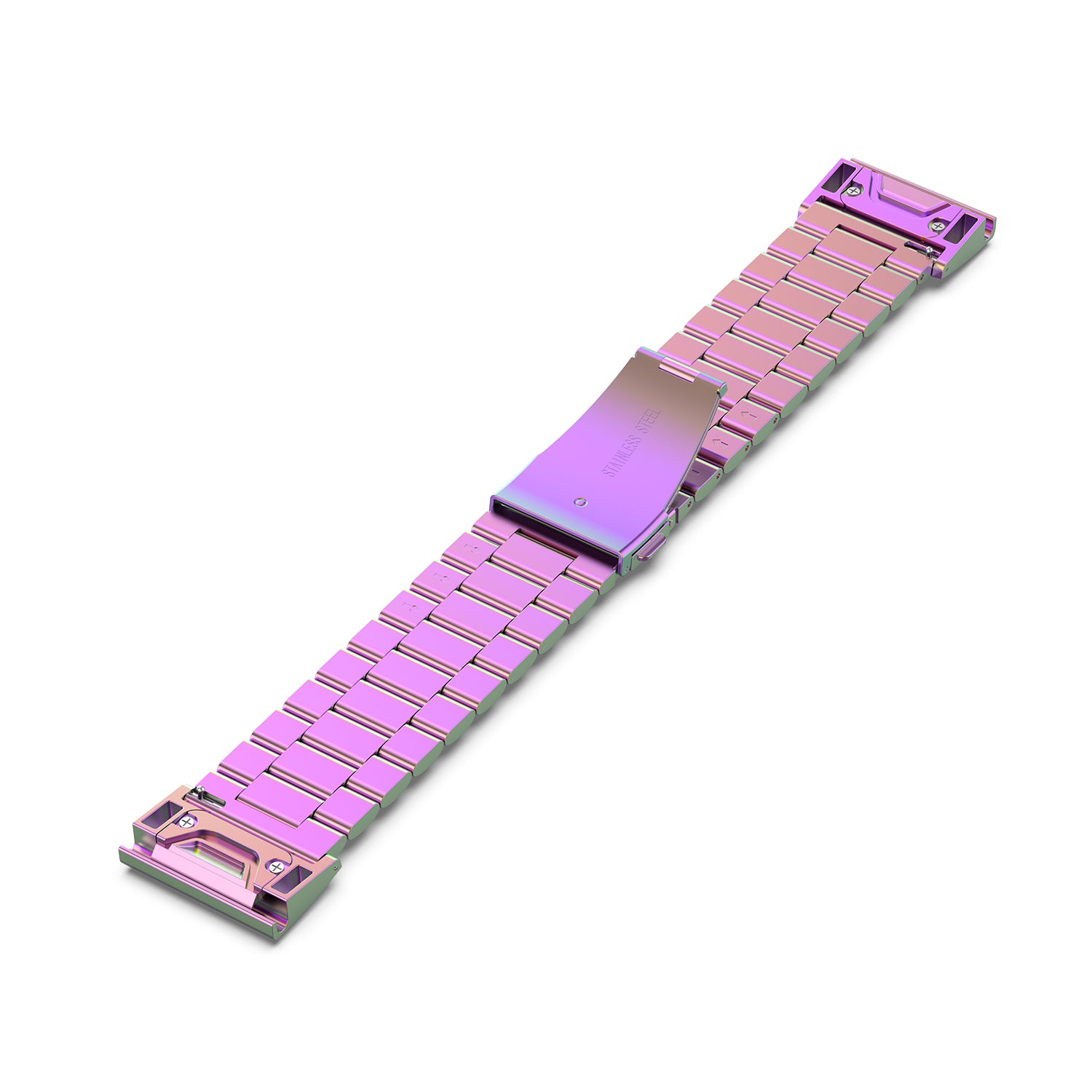 26mm Stainless Steel Three Beads Wrist Watch Band for Garmin Fenix 6X - Purple