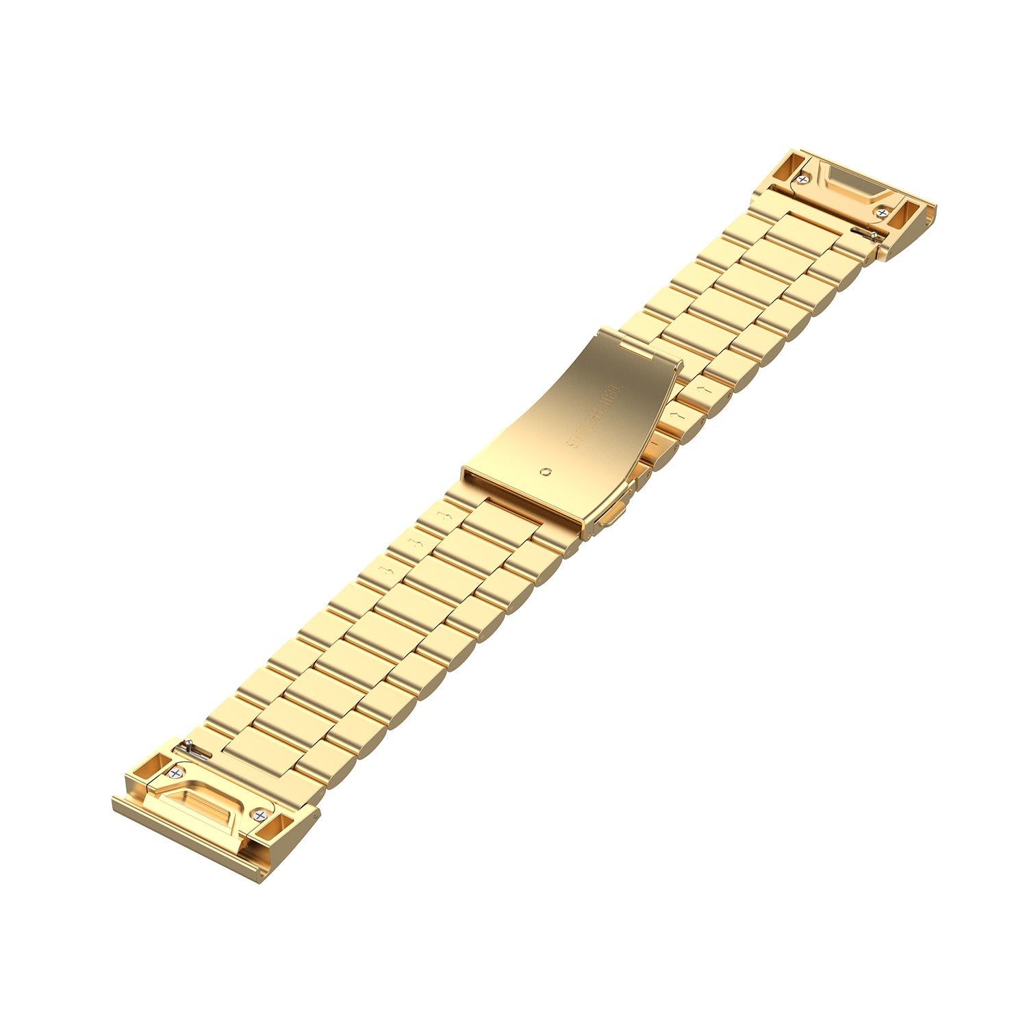 Quick Release Three Beads Stainless Steel Watch Strap for Garmin Fenix 6 - Gold