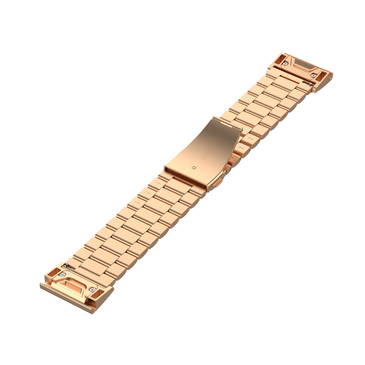 Quick Release Three Beads Stainless Steel Watch Strap for Garmin Fenix 6 - Rose Gold