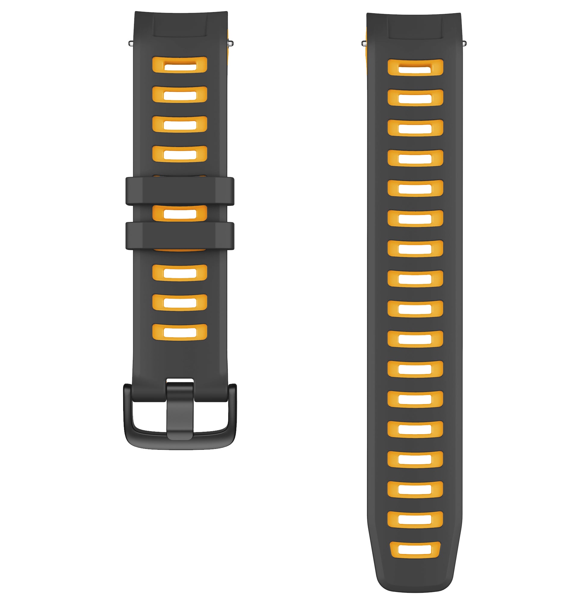 Bi-color Soft Silicone Watchband Replacement Bracelet Strap for Garmin Instinct / Instinct Esports - Black / Yellow