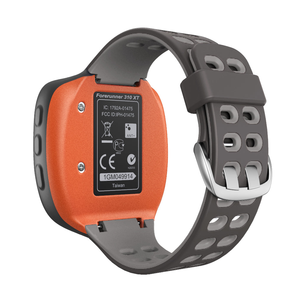 Double Color Silicone Watchband Strap Belt Replacement for Garmin Forerunner 310XT Smart Watch - Dark Grey / Light Grey