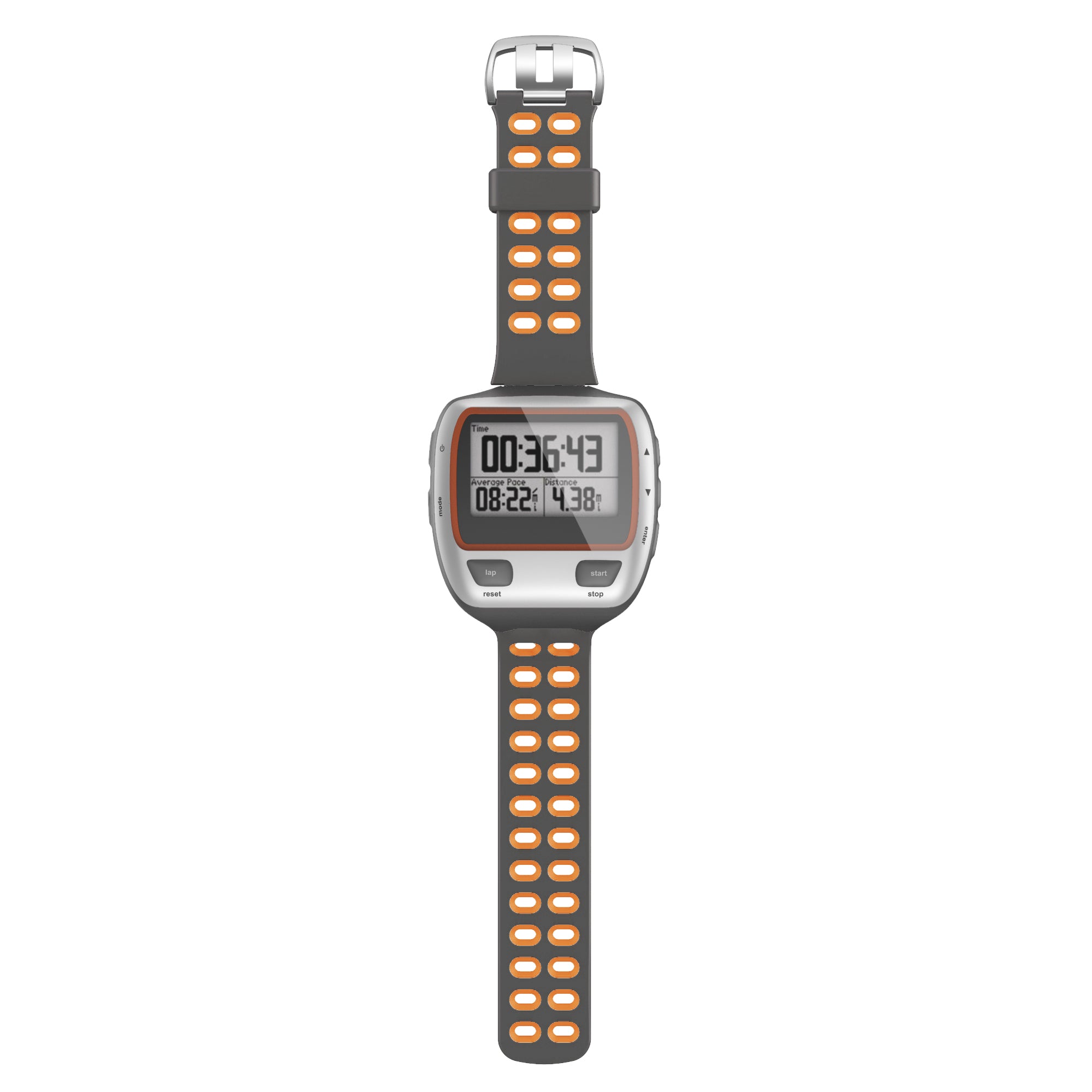 Double Color Silicone Watchband Strap Belt Replacement for Garmin Forerunner 310XT Smart Watch - Grey / Orange