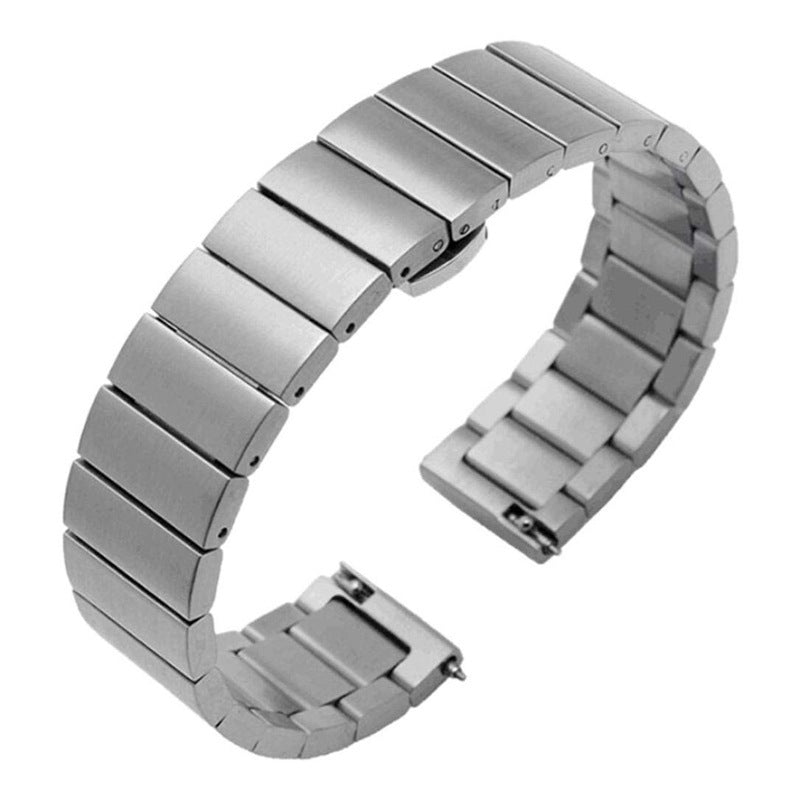 Butterfly Buckle Brushed Stainless Steel Band Strap Replacement for Watch Ultra 49mm / Series 8 / 7 45mm / Series 6 / 5 / 4 / SE / SE (2022) 44mm / Series 3 / 2 / 1 42mm - Silver