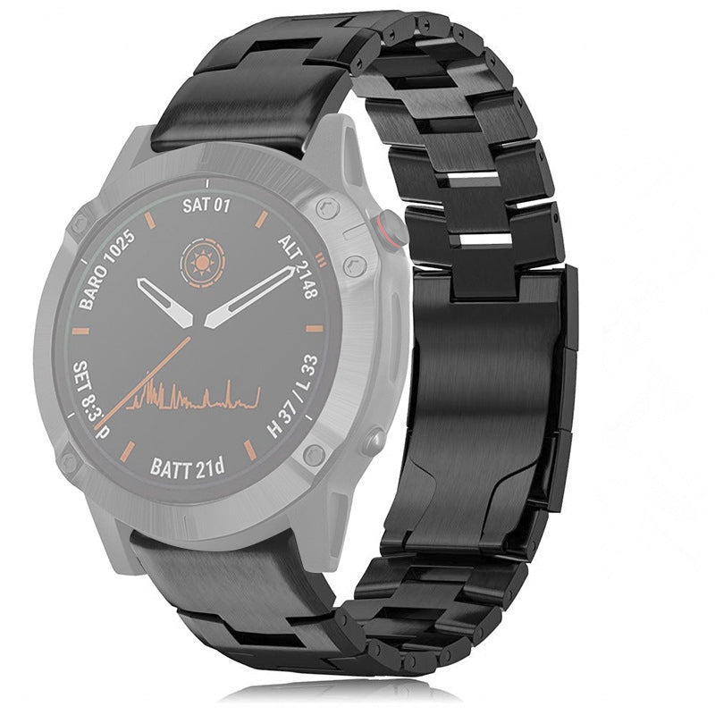 For Garmin Fenix 6 / 5 / Forerunner 935 / 945 Titanium Alloy Metal Watch Strap Quick Release Wrist Band Replacement - Black