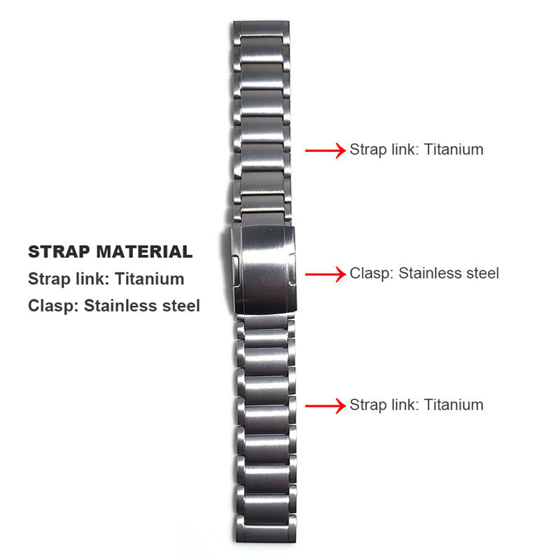 22mm Titanium Watch Strap 3 Beads Wristband with Folding Metal Clasp Classic Buckle for Samsung Galaxy Watch3 45mm / Gear S3 Frontier / Suunto 9 Peak / Haylou RT RS3 - Silver