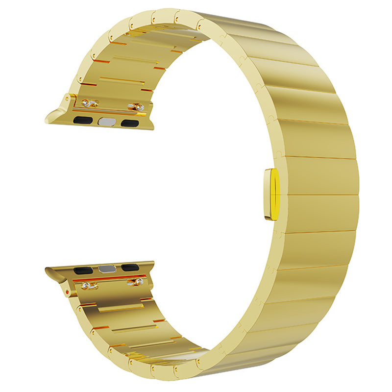 Metal Watch Strap Smart Watch Band Replacement for Apple Watch Series 8 41mm / Series 7 41mm / Watch Series 6 / 5 / 4 / SE / SE(2022) 40mm / Watch Series 1 / 2 / 3 38mm - Gold - UNIQBUY