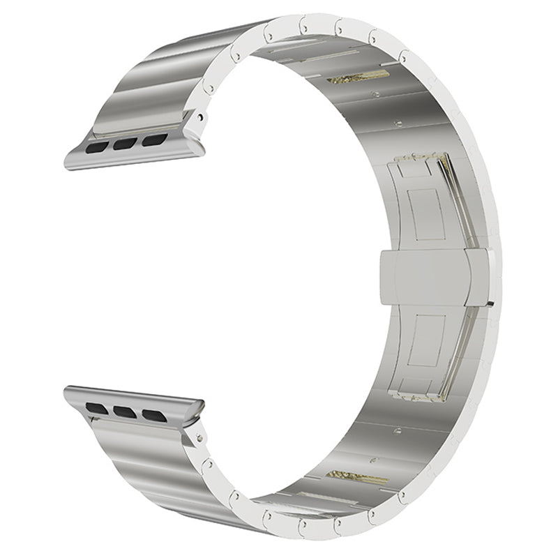 Smart Watch Band Metal Watch Strap Replacement for Apple Watch Ultra 49mm / Series 8 45mm / 7 45mm / Watch Series 6 / 5 / 4 / SE 44mm / SE (2022) 44mm / Watch Series 1 / 2 / 3 42mm - Silver - UNIQBUY
