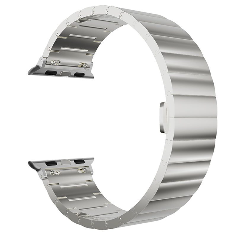 Smart Watch Band Metal Watch Strap Replacement for Apple Watch Ultra 49mm / Series 8 45mm / 7 45mm / Watch Series 6 / 5 / 4 / SE 44mm / SE (2022) 44mm / Watch Series 1 / 2 / 3 42mm - Silver - UNIQBUY