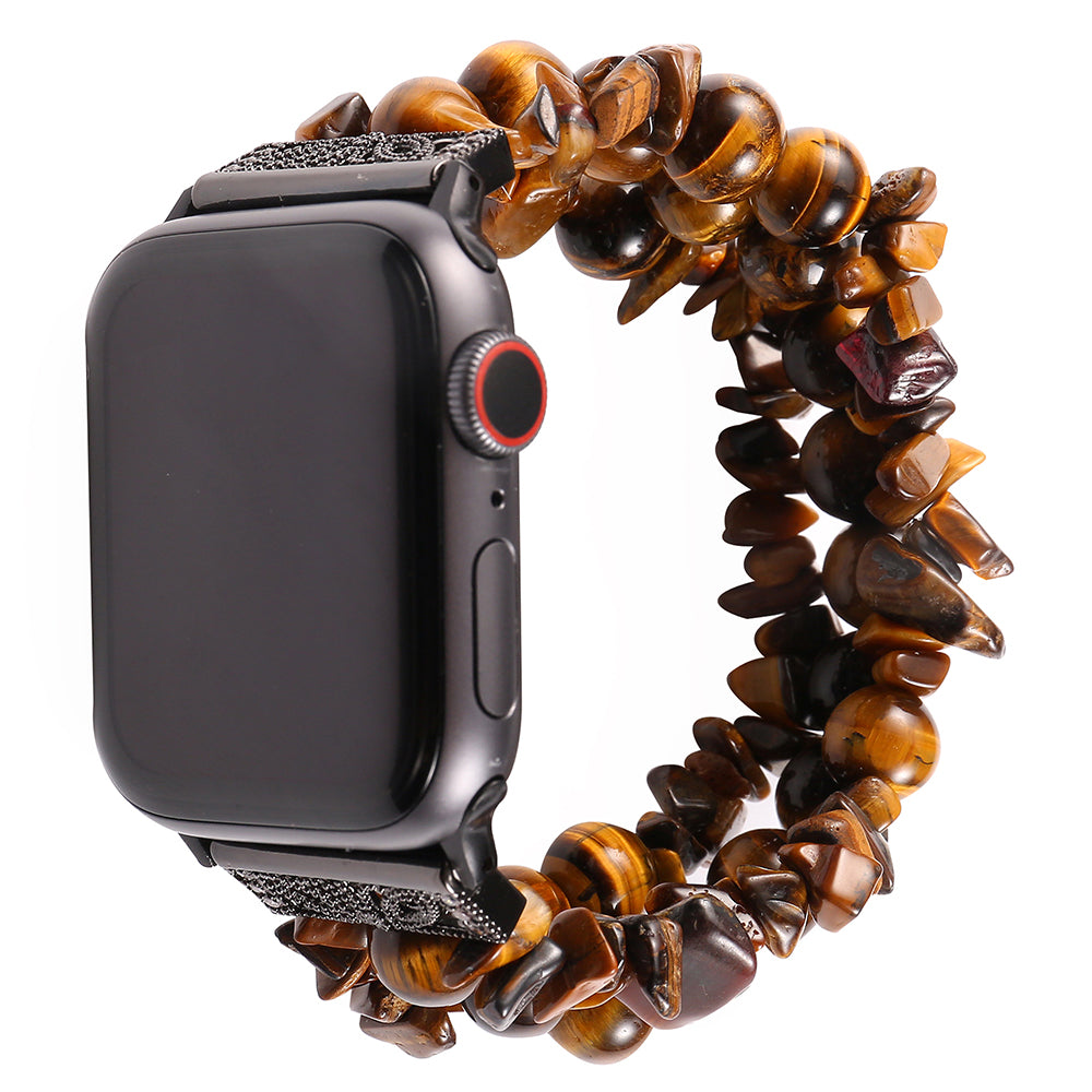Natural Stones Watch Strap Replacement Wrist Band Bracelet for Apple Watch Series 8 41mm / Series 7 41mm / SE / SE(2022) / Series 6 / 5 / 4 40mm / Series 3 / 2 / 1 38mm - Brown - UNIQBUY