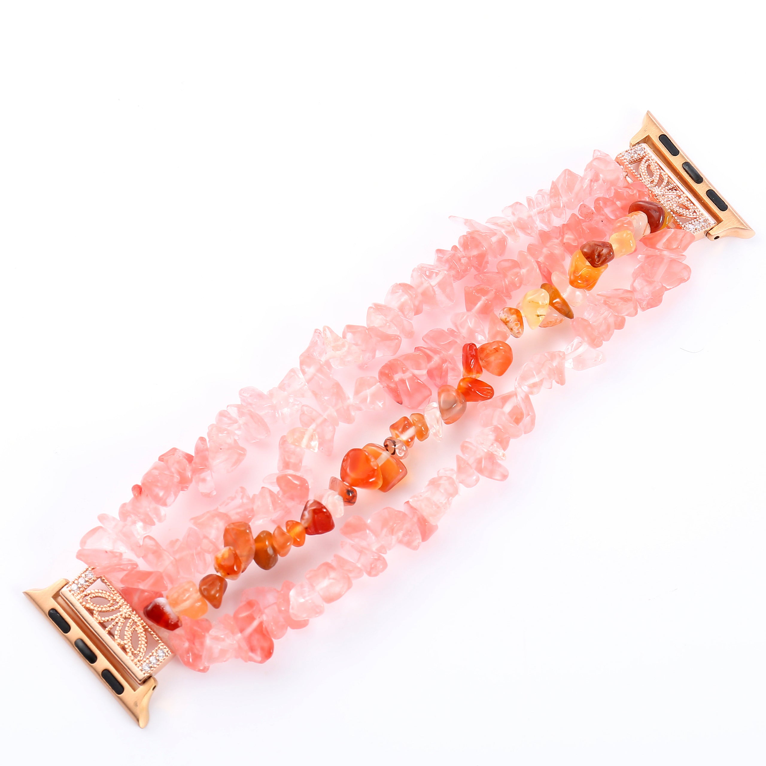 Natural Stones Watch Strap Replacement Wrist Band Bracelet for Apple Watch Series 8 41mm / Series 7 41mm / SE / SE(2022) / Series 6 / 5 / 4 40mm / Series 3 / 2 / 1 38mm - Watermelon Red - UNIQBUY