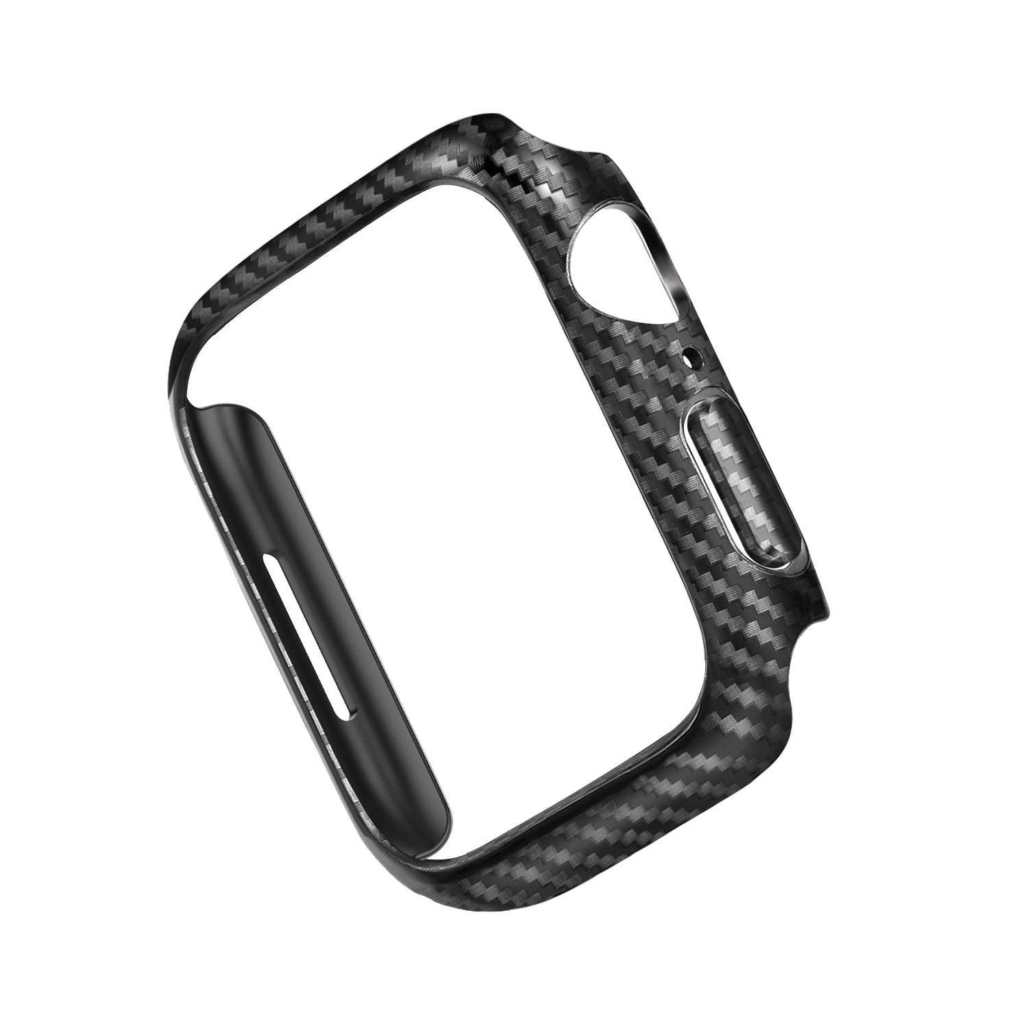 Carbon Fiber Texture Anti-drop PC Protective Case + Genuine Leather Watch Strap Band for Apple Watch Series 1/2/3 42mm - UNIQBUY