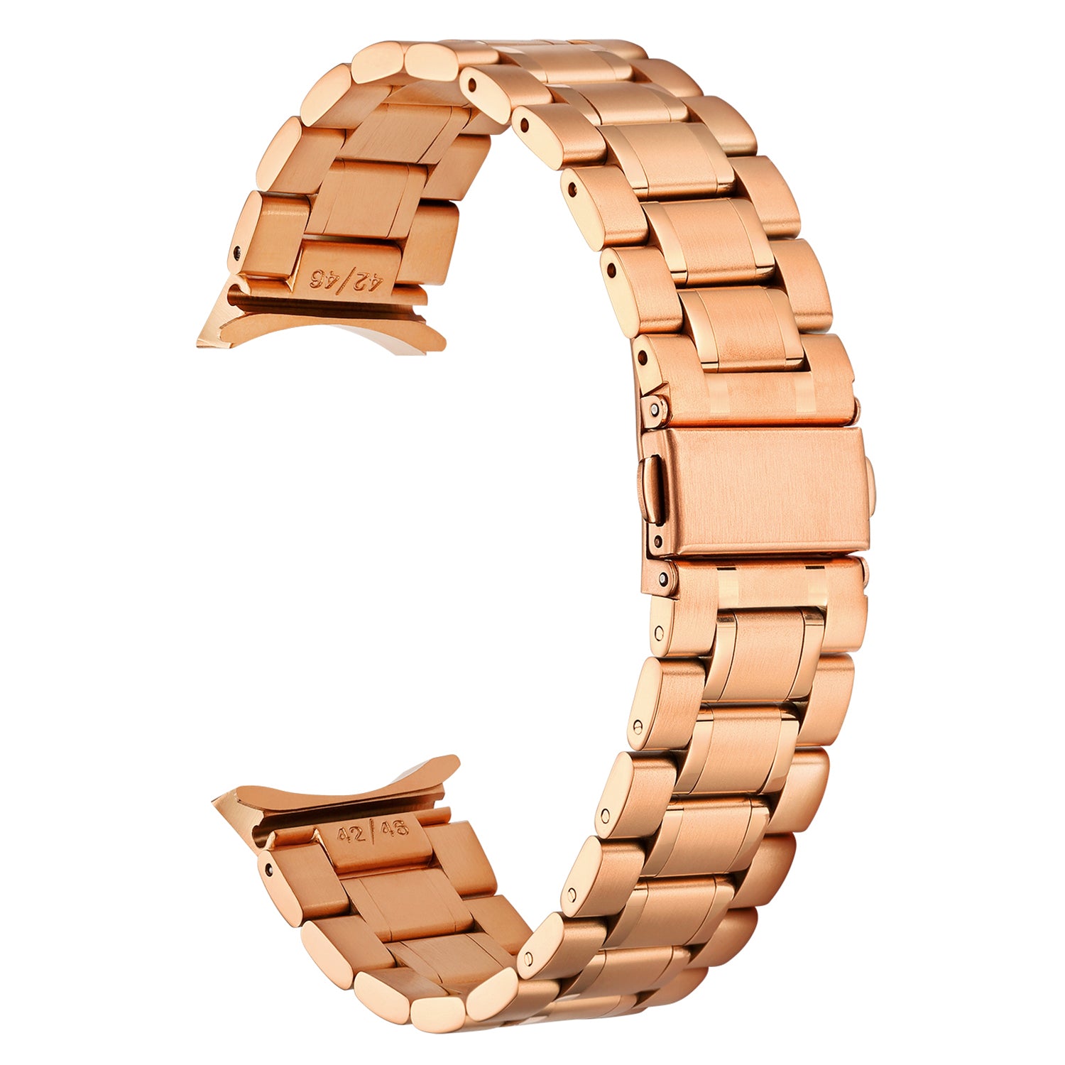 For Samsung Galaxy Watch6 40mm 44mm / Watch6 Classic 43mm 47mm / Watch 5 40mm 44mm / 5 Pro 45mm / Watch4 40mm 44mm 5-Beads Stainless Steel Smart Watch Band Replacement Strap - Rose Gold