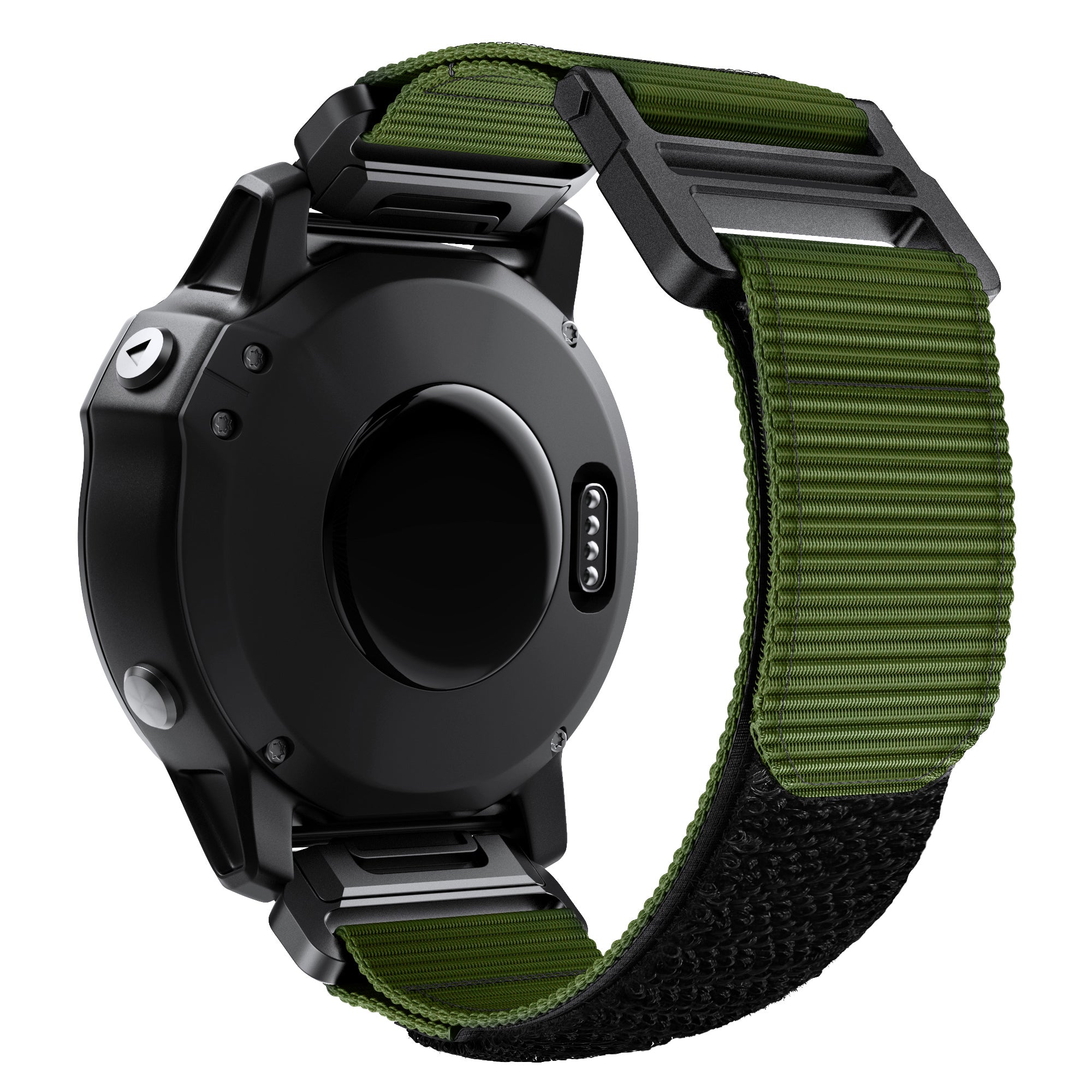 26mm Sport Loop Strap for Garmin Fenix 7X/6X/5X, Breathable Nylon Adjustable Elastic Replacement Band - Army Green - UNIQBUY
